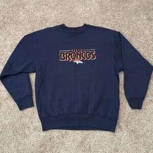 Vintage 90s Denver Broncos NFL Navy Crewneck Sweater size Large